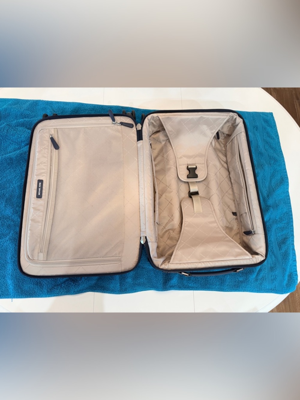 Michael Kors Navy MK Monogram Rolling Duffel and Carry-On Set - Picture 6 of 16